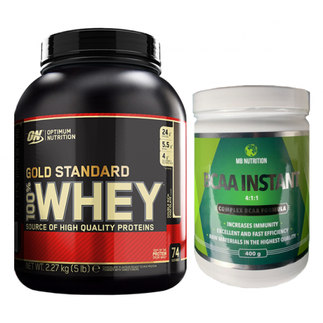 Optimum Nutrition - 100% Whey Gold Standard 2270g + Musclebody Nutrition - Bcaa Complex 4:1:1 400g